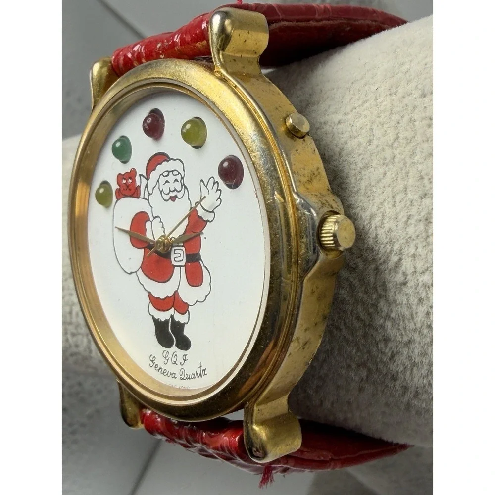 Geneva GQF Vintage New Battery Mens Santa Claus Watch 43MM 8